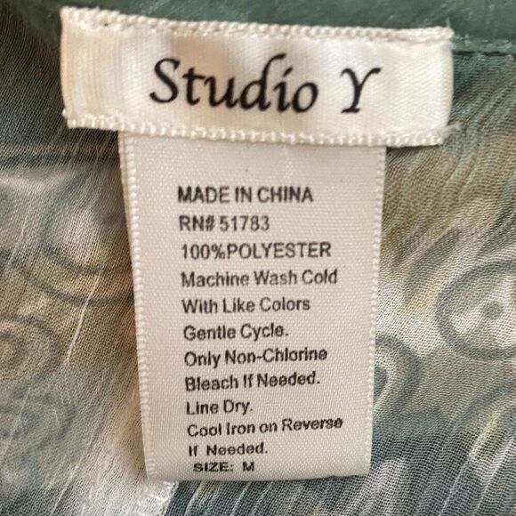 Studio Y Boho Oversize Elastic Waist Short Sleeve Women Top Size M - Picture 7 of 7